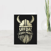 Uff Da Noors citaat Scandinavische Viking helm Kaart (Voorkant)