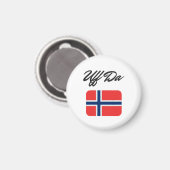 Uff Da Noorse vlag Magneet (Voorkant / Achterkant)