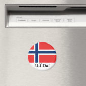 Uff Da Norwegian Flag Magnet Magneet (Insitu (Vaatwasser))