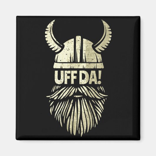 Uff Da Norwegian Quote Scandinavian Viking Helmet  Magneet (Voorkant)