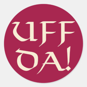 Uff Da. Ronde Sticker