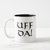 Uff Da. Tweekleurige Koffiemok (Links)