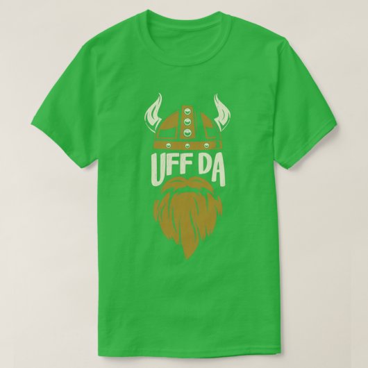Uff Da Viking Helmet en Beard Classic TShirt (Design voorkant)