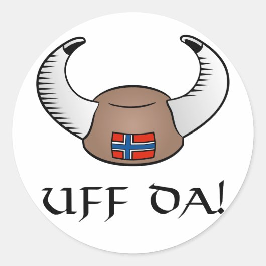 Uff da! Viking-Pet Ronde Sticker (Voorkant)