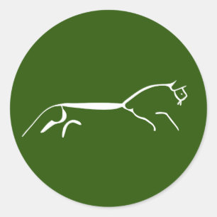 Uffington wit paard oude geoglyph symbool engl ronde sticker