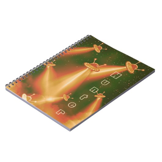 UFO-aanval op Uranus - Grappige Sci-Fi Notitieboek (Linkerzijde)