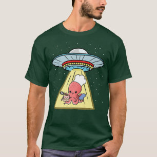 Ufo Abduction Octopus Baking T-shirt