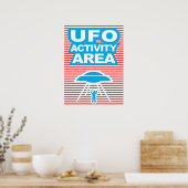UFO-activiteitengebied, vreemdeling, grappig poste Poster (Keuken)