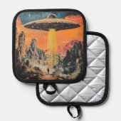 UFO Alien Abduction Pannenlap (Voorkant / Achterkant)