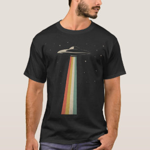  UFO Alien Abduction Retro Spaceship T-shirt
