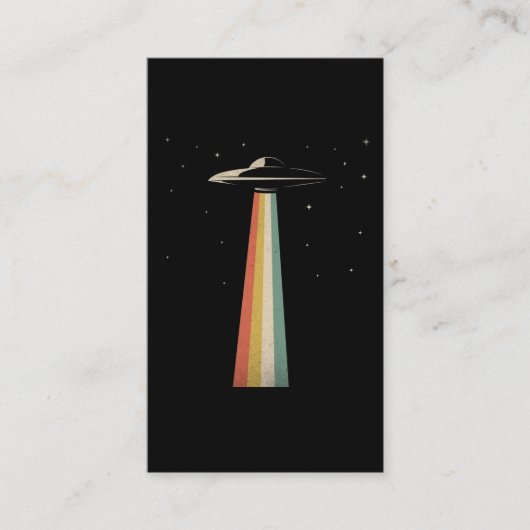 UFO Alien Abduction Retro Spaceship Visitekaartje (Voorkant)