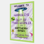 UFO Alien Any Age Birthday Welcome Acryl Bord (Hoek)