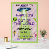 UFO Alien Any Age Birthday Welcome Acryl Bord (Huwelijk)