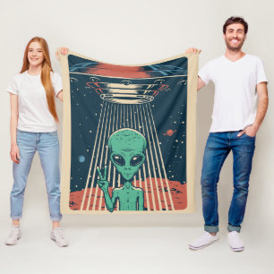 UFO Alien Fleece Deken