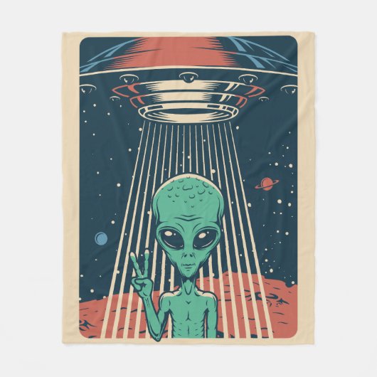 UFO Alien Fleece Deken (Voorkant)