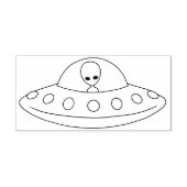 UFO Alien Flying Saucer Rubber Stamp Rubberstempel (Afrduk)