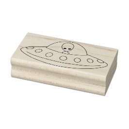 UFO Alien Flying Saucer Rubber Stamp Rubberstempel
