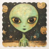 UFO Alien Kartonnen Onderzetters (Voorkant)