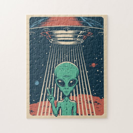 UFO Alien Legpuzzel (Verticaal)