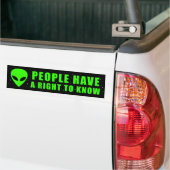 UFO/ALIEN Mensen hebben het recht om te weten Bumpersticker (Op Truck)