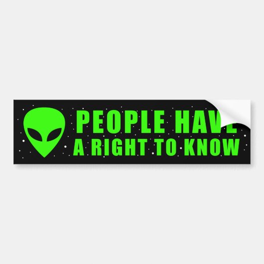 UFO/ALIEN Mensen hebben het recht om te weten Bumpersticker (Voorkant)