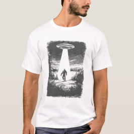 UFO Alien Ontvoering Beam Silhouet Sci-Fi Mysterie T-shirt