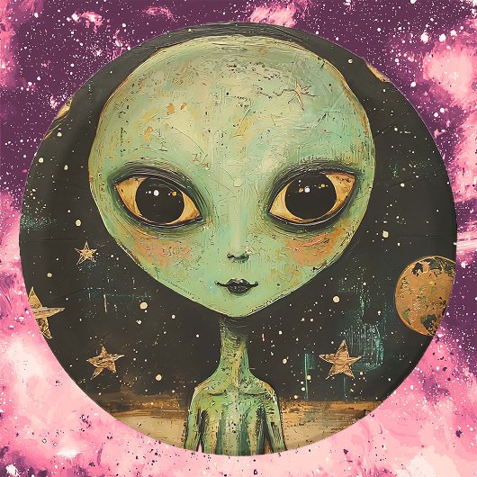 UFO Alien Papieren Bordje
