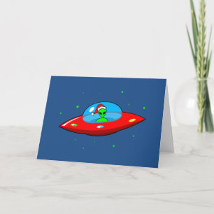 UFO Alien Santa Claus Feestdagen Kaart