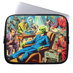 UFO Alien Sci-Fi Retro Comics Laptop Sleeve