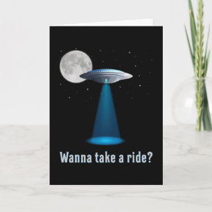 Ufo Alien Science Fiction Space Sci-Fi Funny Gift Kaart