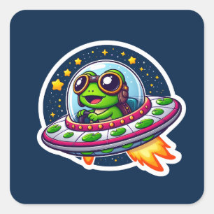 UFO Baby Frog Vierkante Sticker