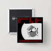 UFO (badge) Vierkante Button 5,1 Cm (Voorkant /achterkant)
