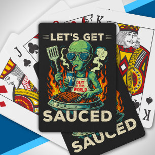 UFO-BBQ-Grill Picknick Laten we Saucy Worden Grapp Pokerkaarten