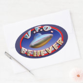 UFO Believer-Sticker Ovale Sticker (Envelop)