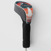 ufo bij rode zonsondergang gepersonaliseerd golfheadcover (Schuin)