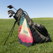  ufo bij zonsondergang gepersonaliseerd golfhanddoek (Groen)