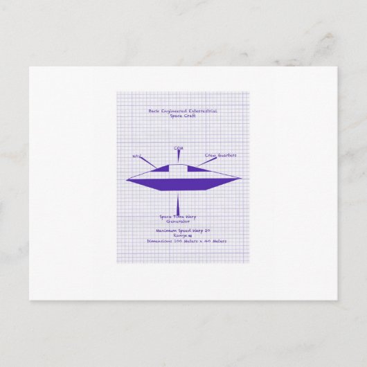 UFO-blauwdruk Briefkaart (Voorkant)