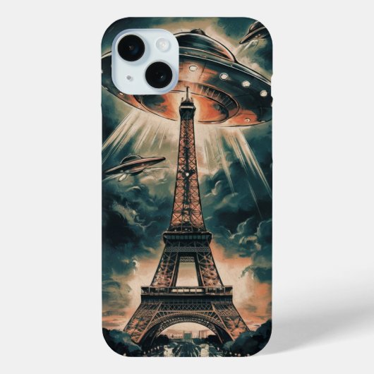 UFO boven de Eiffeltoren Case-Mate iPhone Case (Achterkant)