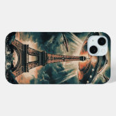 UFO boven de Eiffeltoren Case-Mate iPhone Case (Achterkant (horizontaal))