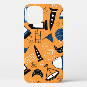UFO buitenaards, ruimteschepen, kinder motief iPhone 12 Hoesje