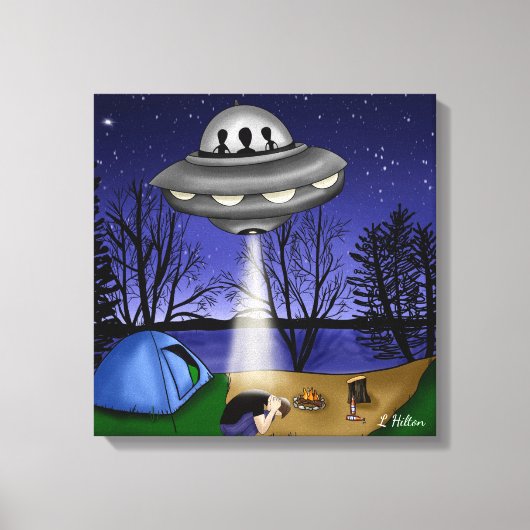 UFO buitenaardse afvoerbuizen Canvas Afdruk (Voorkant)
