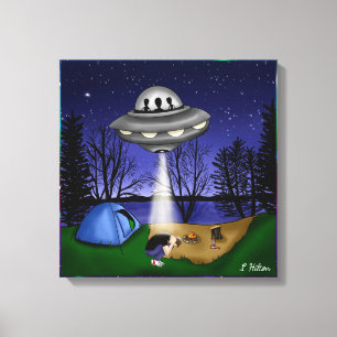 UFO buitenaardse afvoerbuizen Canvas Afdruk