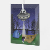 UFO buitenaardse afvoerbuizen Glas Ornament (Voorkant links)