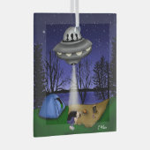 UFO buitenaardse afvoerbuizen Glas Ornament (Voorkant Rechts)