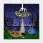 UFO buitenaardse afvoerbuizen Glas Ornament (Achterkant)