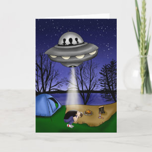 UFO buitenaardse ontvoering Alien Birthday Kaart