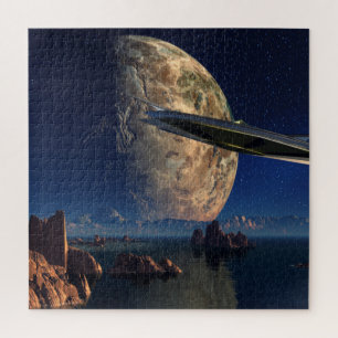UFO-buitenlands wereldkundig landschap Legpuzzel