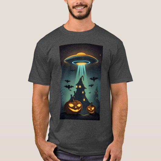 UFO Castle Halloween vintage T-shirt (Voorkant)