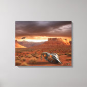 UFO Crash in de woestijn met Alien Fatality Canvas (Voorkant)