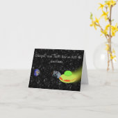 UFO-dinosaurussen plezier Kaart (Gele Bloem)